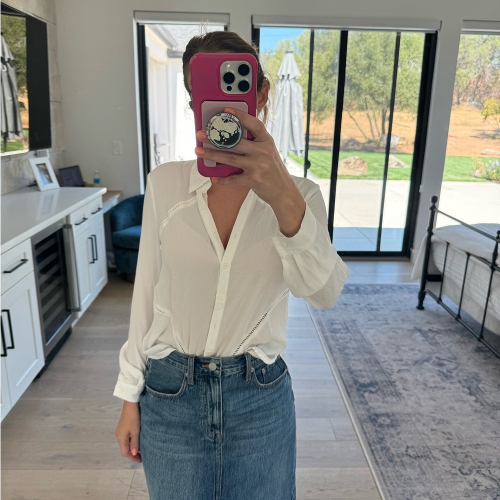 White Button Down With Detailing - image 1